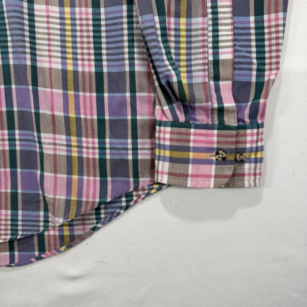Vintage Chaps Ralph Lauren Long Sleeve Button Down Shirt Mens‎ Pink Plaid - Picture 4 of 7